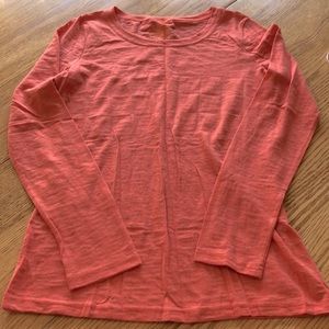 Maurices long sleeve burn out tee size medium coral color